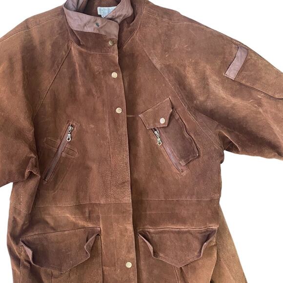 Vintage Lew Magram Suede Leather Jacket Large - Picture 7 of 13